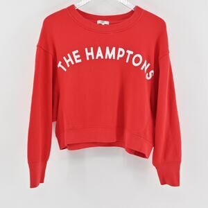Joie Womens Caleigh Pima Cotton Sweatshirt Size S Red White‎ The Hamptons Casual